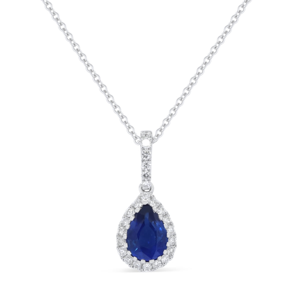 Beautiful Hand Crafted 18K White Gold  Sapphire And Diamond Arianna Collection Pendant