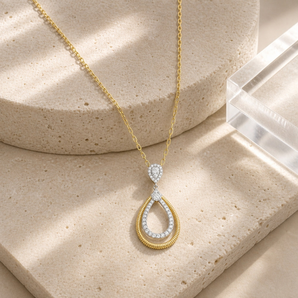 N2092 - 14K Yellow Gold Diamond Pendant