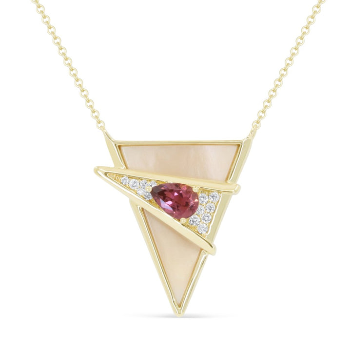 Madison L 14K Yellow Gold Pink Tourmaline Necklace - style N2095PTY