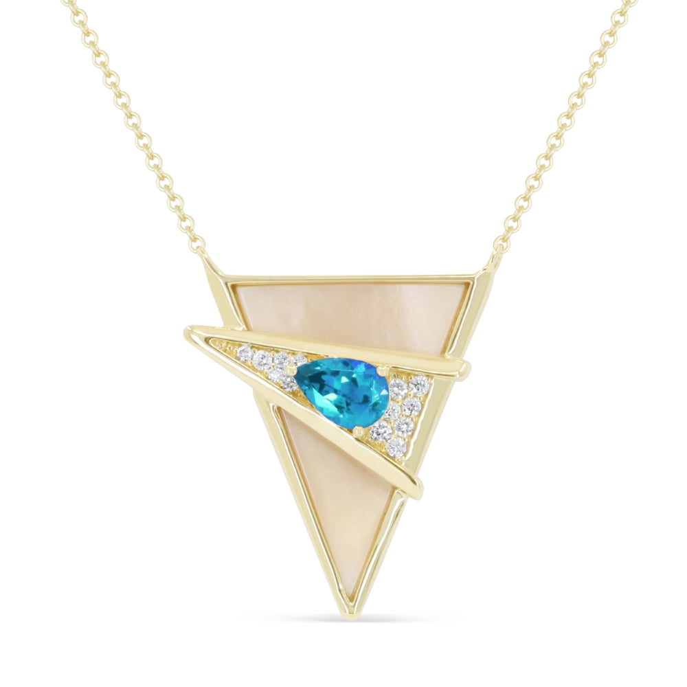 Madison L 14K Yellow Gold Swiss Blue Topaz Necklace - style N2095SWBTY