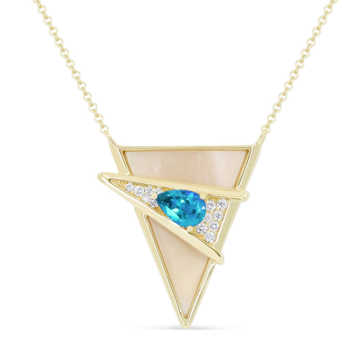 Madison L 14K Yellow Gold Swiss Blue Topaz Necklace - style N2095SWBTY