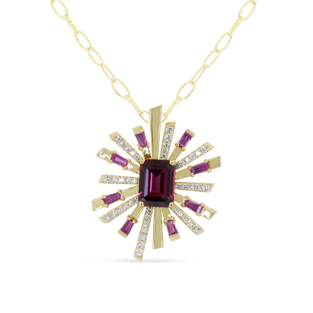 Madison L 14K Yellow Gold Pink Sapphire Pendant - style N2098RHY
