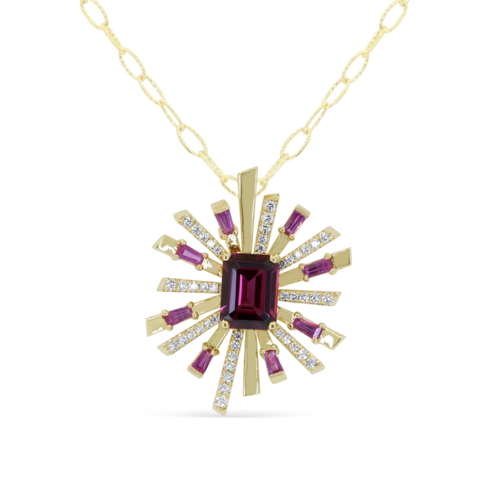 Madison L 14K Yellow Gold Pink Sapphire Pendant - style N2098RHY
