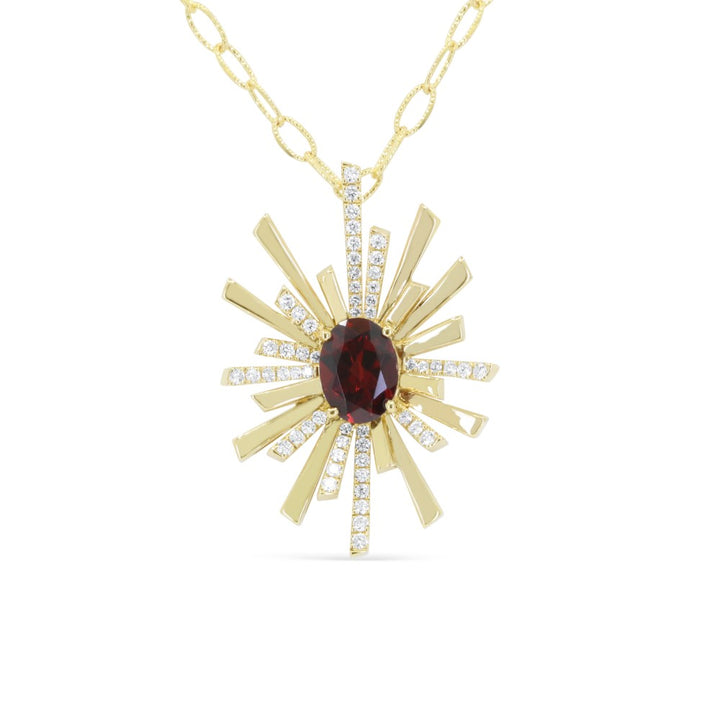 Madison L 14K Yellow Gold Garnet Pendant - style N2101GAY