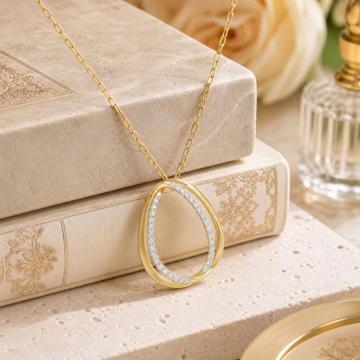 N2107 - 14K Yellow Gold Diamond Pendant