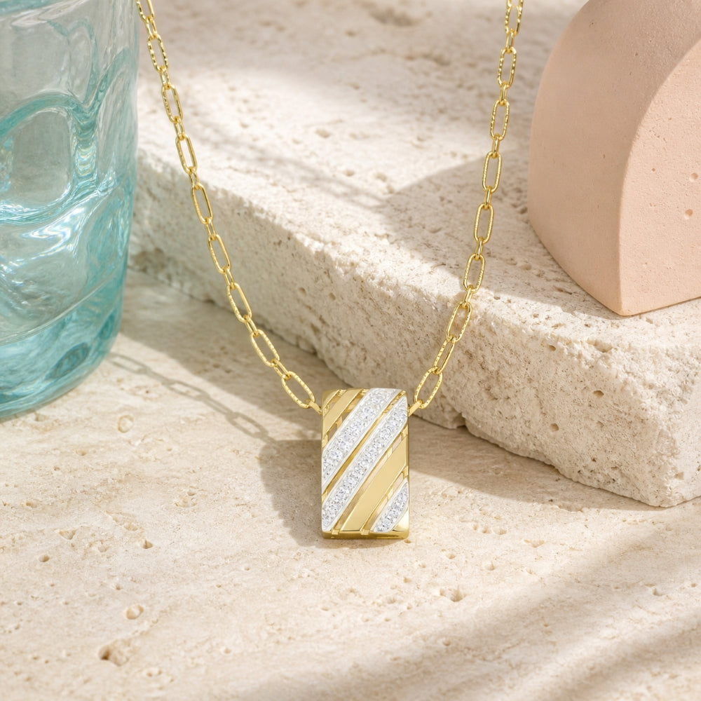 N2108 - 14K Yellow Gold Diamond Pendant