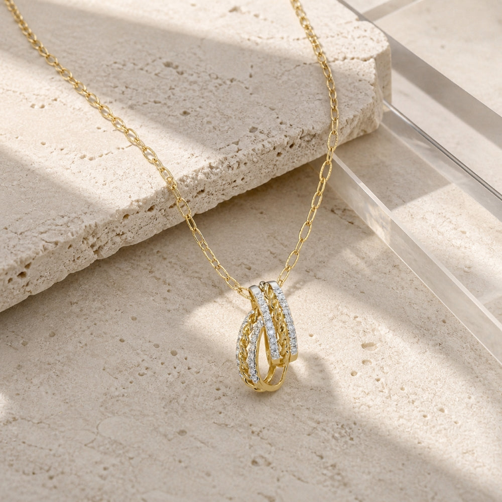 N2113 - 14K Yellow Gold Diamond Pendant