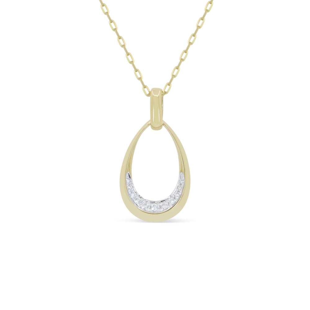 Beautiful Hand Crafted 14K Yellow Gold White Diamond Milano Collection Pendant