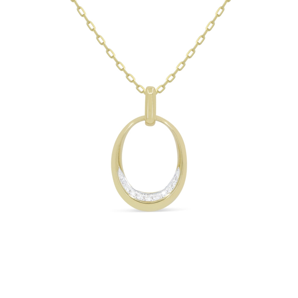 Beautiful Hand Crafted 14K Yellow Gold White Diamond Milano Collection Pendant