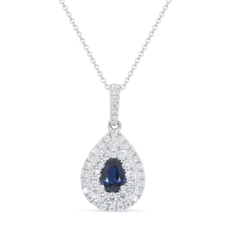 Madison L 18K White Gold Sapphire Pendant - style N2116SAW
