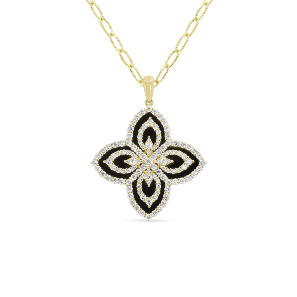 Madison L 14K Yellow Gold Black Onyx Pendant - style N2122BOY
