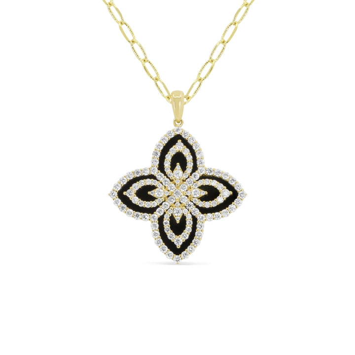 Madison L 14K Yellow Gold Black Onyx Pendant - style N2122BOY
