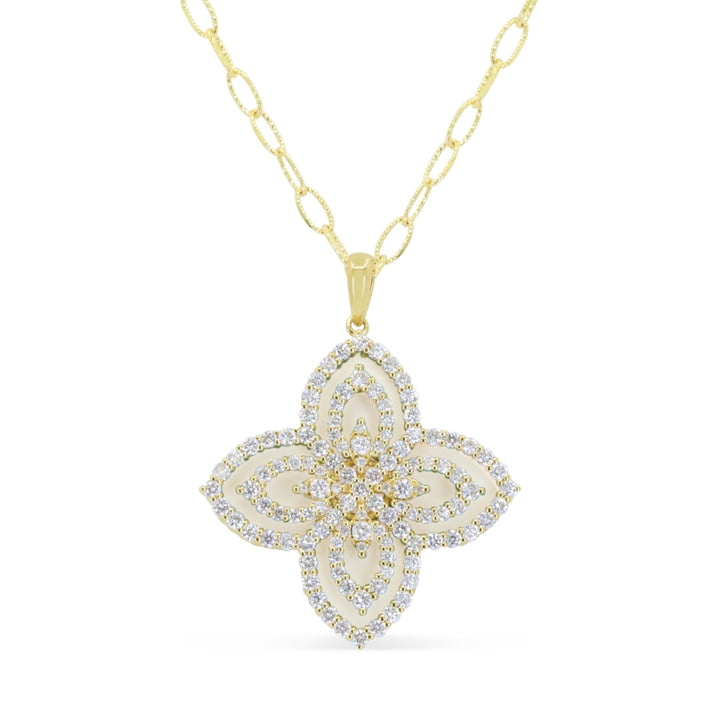 Madison L 14K Yellow Gold Mother of Pearl Pendant - style N2122MOPY