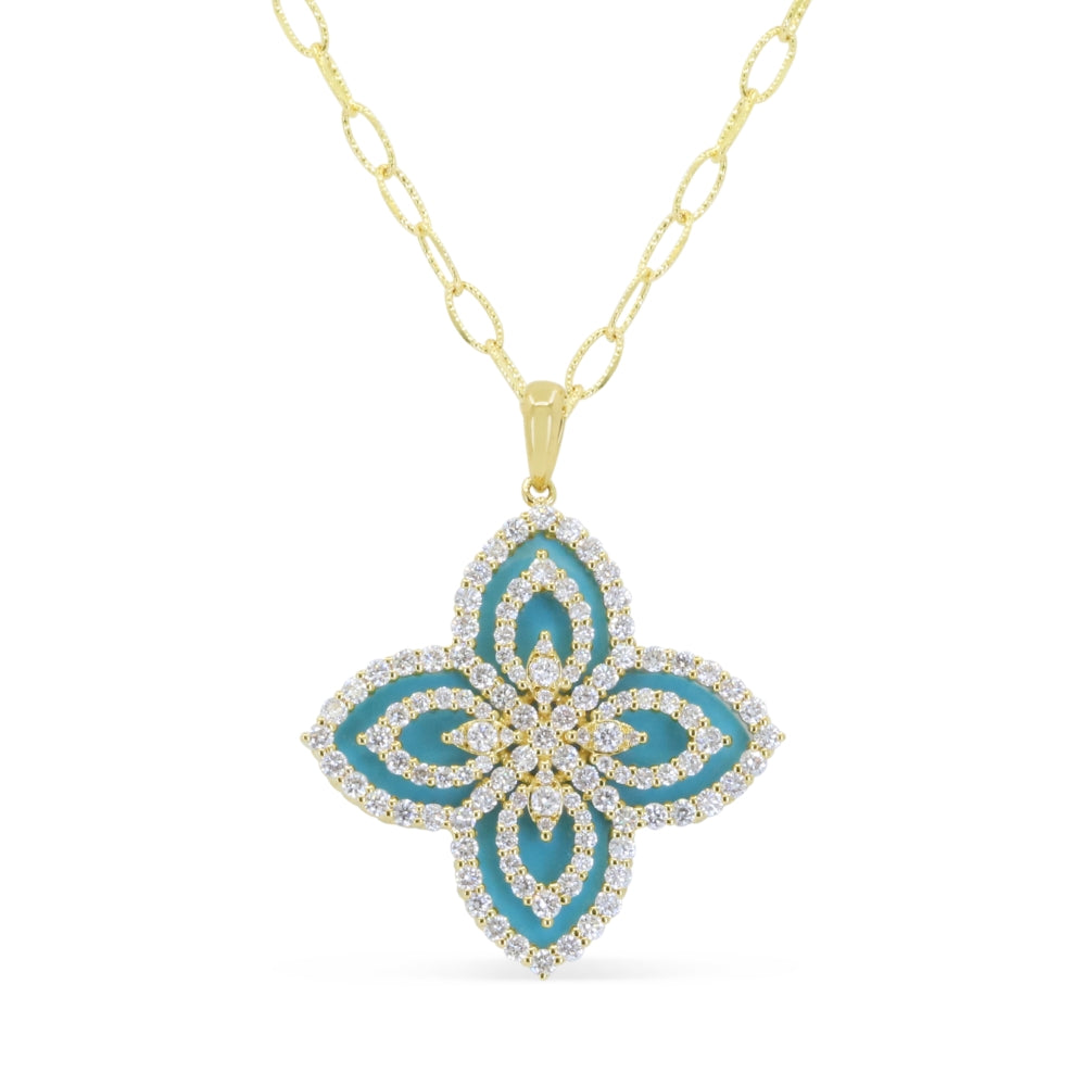 Madison L 14K Yellow Gold Turquoise Pendant - style N2122TQY