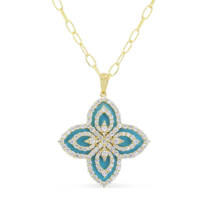 Madison L 14K Yellow Gold Turquoise Pendant - style N2122TQY