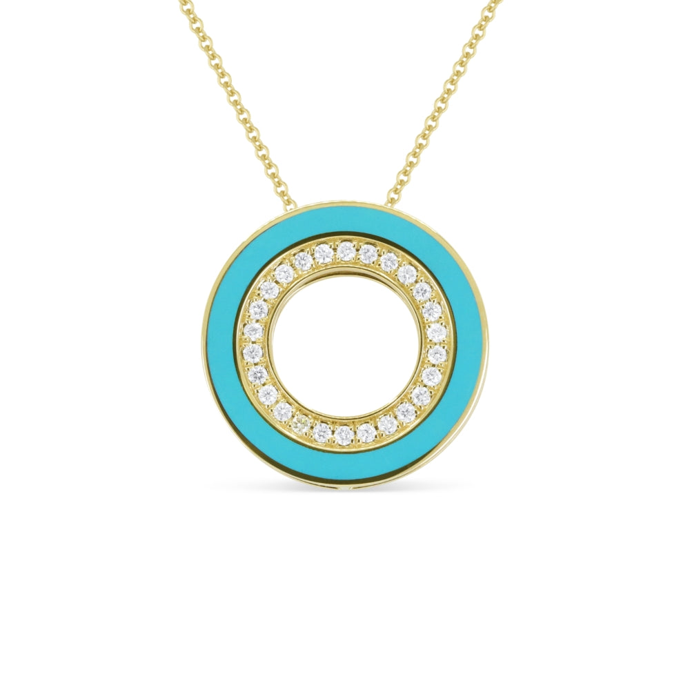 Madison L 14K Yellow Gold Turquoise Necklace - style N2123Y-TQ