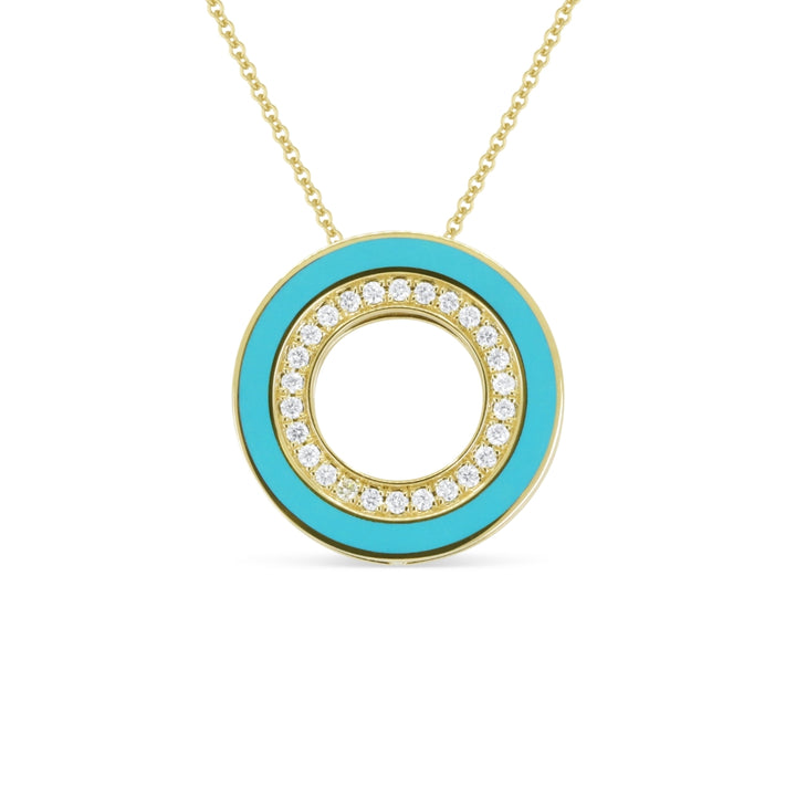 Madison L 14K Yellow Gold Turquoise Necklace - style N2123Y-TQ