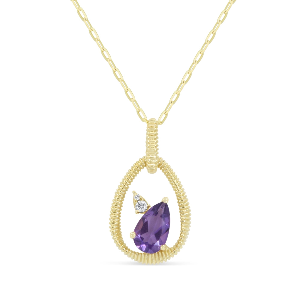 Madison L 14K Yellow Gold Amethyst Pendant - style N2129AMY