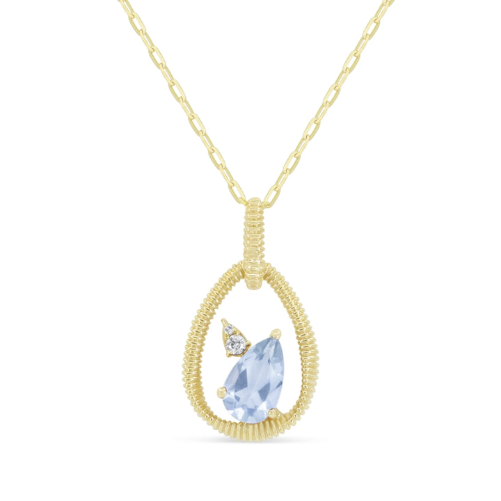 Madison L 14K Yellow Gold Swiss Blue Topaz Pendant - style N2129SWBTY