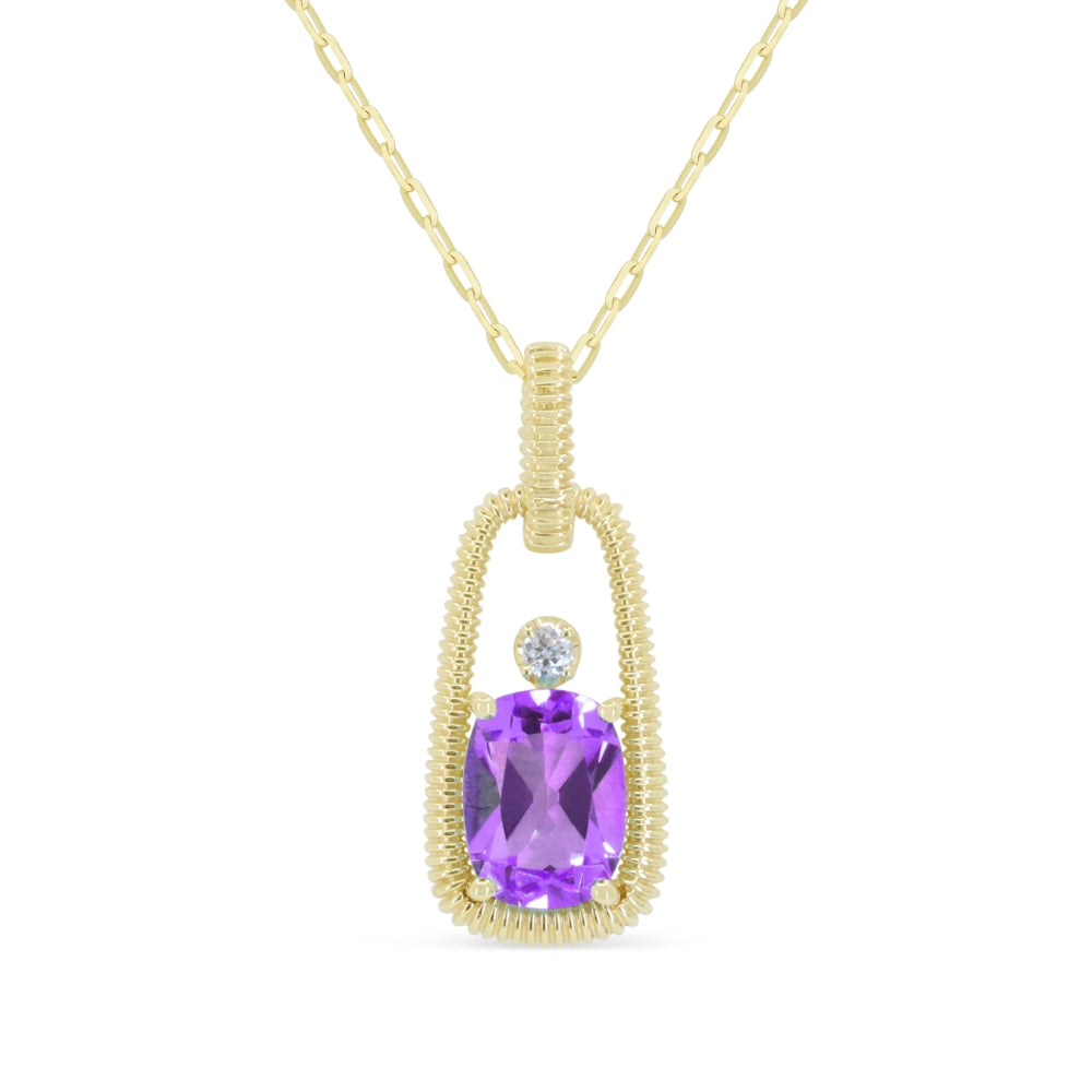 Madison L 14K Yellow Gold Amethyst Pendant - style N2131AMY