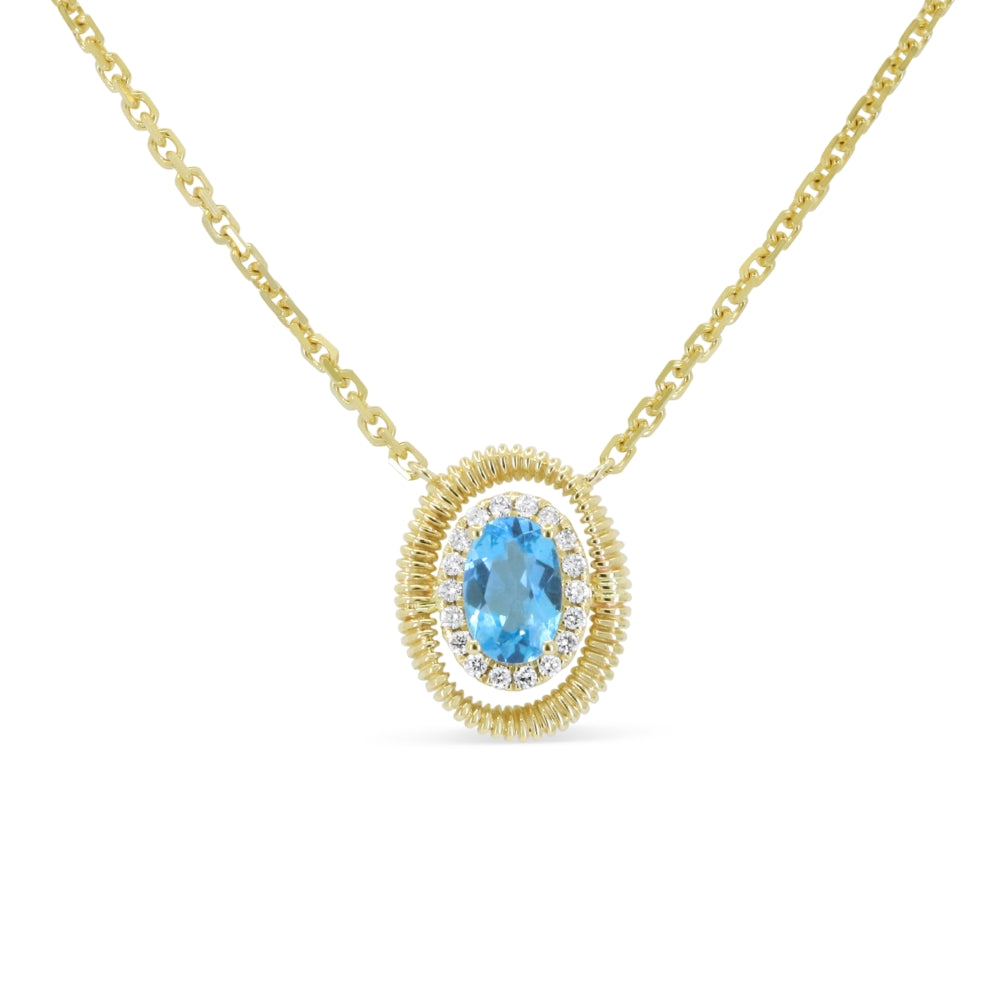 Madison L 14K Yellow Gold Swiss Blue Topaz Necklace - style N2132SWBTY