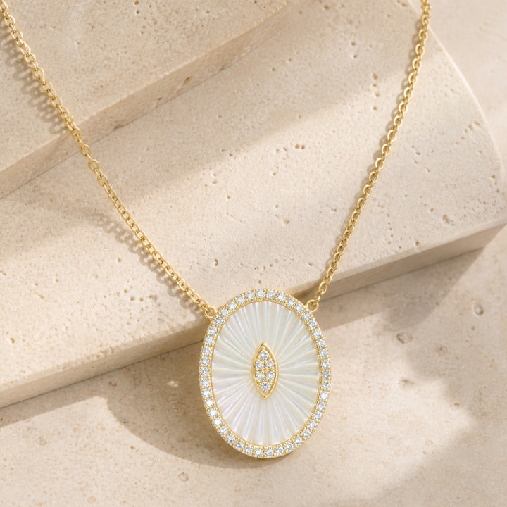 N2133 - 14K Yellow Gold Mother of Pearl Necklace