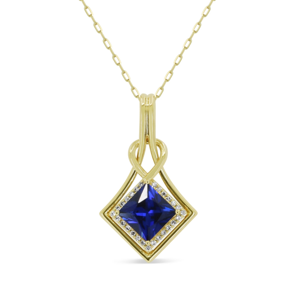 Madison L 14K Yellow Gold Created Sapphire Pendant - style N2137BCY