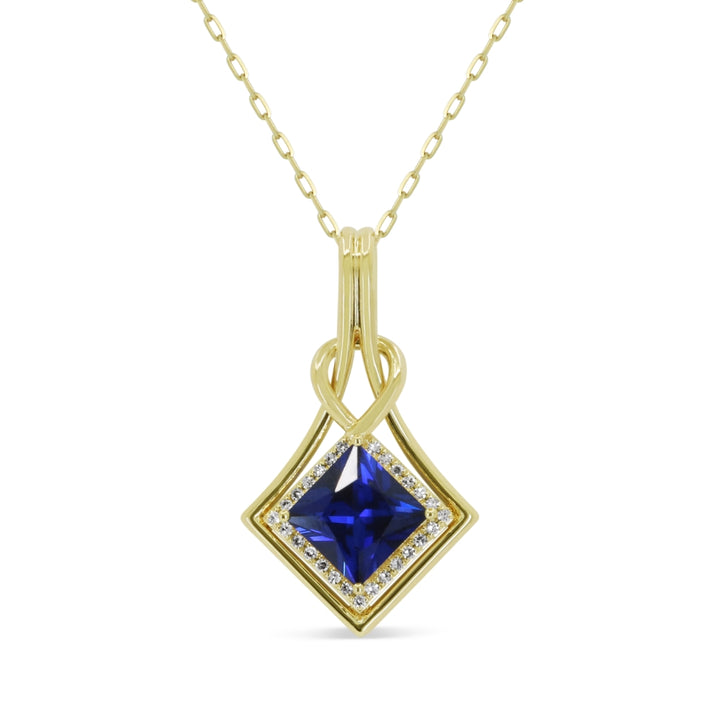Madison L 14K Yellow Gold Created Sapphire Pendant - style N2137BCY