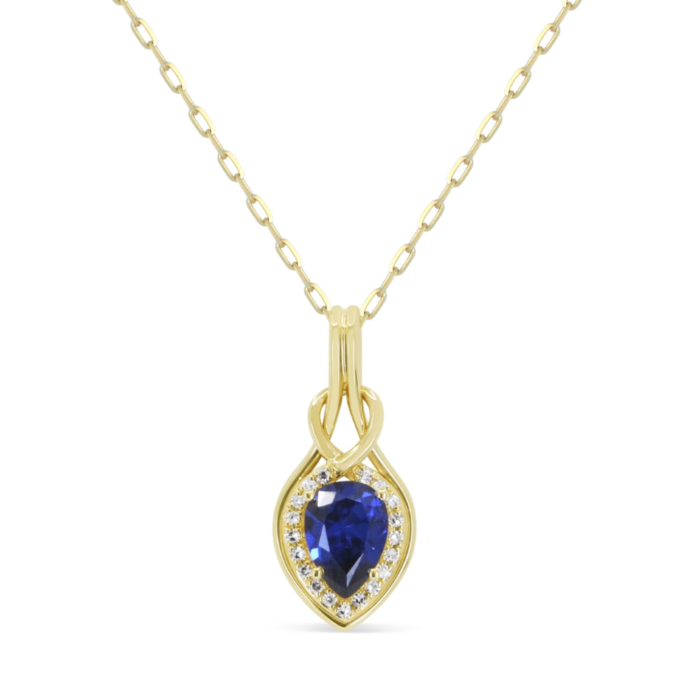 Madison L 14K Yellow Gold Created Sapphire Pendant - style N2138BCY