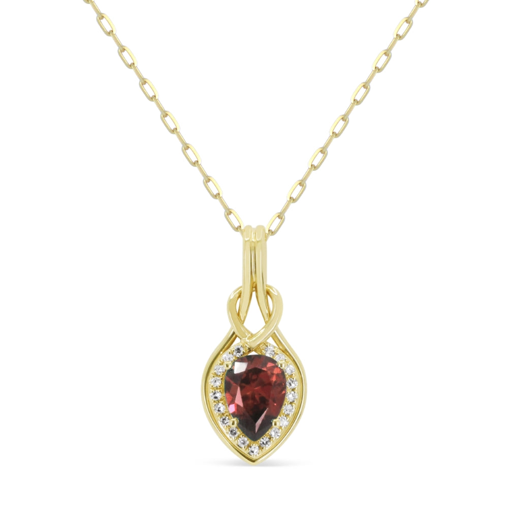 Madison L 14K Yellow Gold Garnet Pendant - style N2138GAY