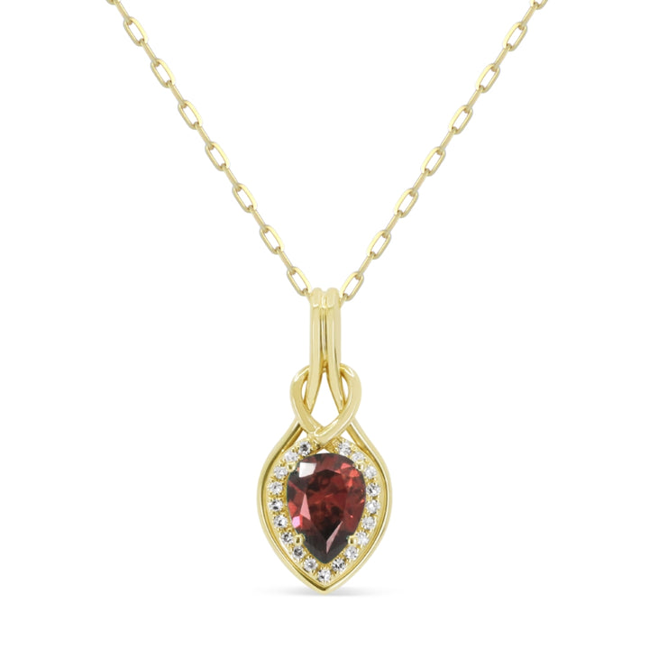 Madison L 14K Yellow Gold Garnet Pendant - style N2138GAY