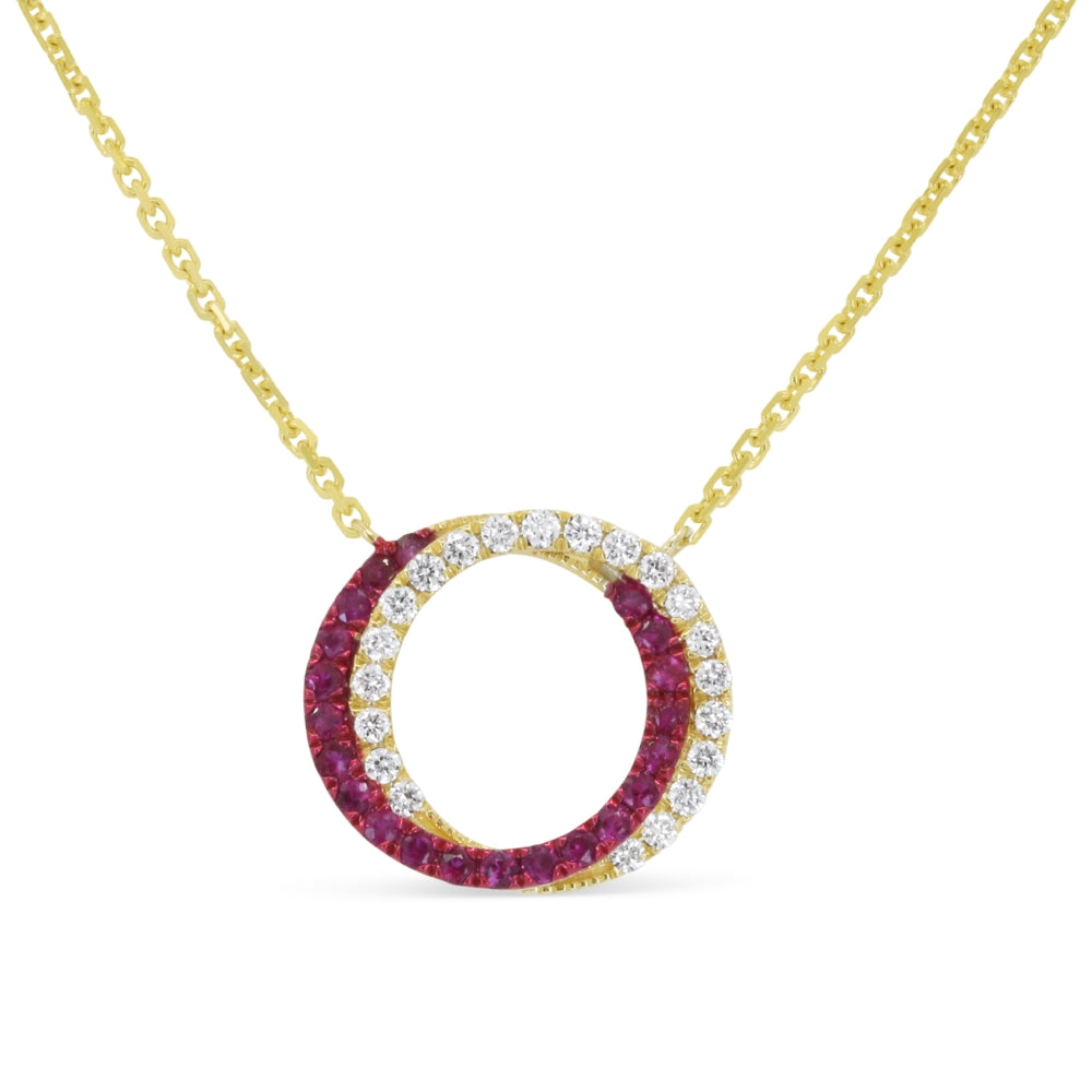 Madison L 14K Yellow Gold Ruby Necklace - style N2140RUY