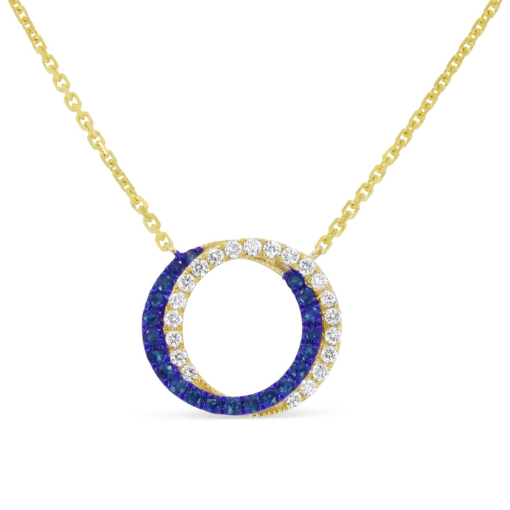 Madison L 14K Yellow Gold Sapphire Necklace - style N2140SAY