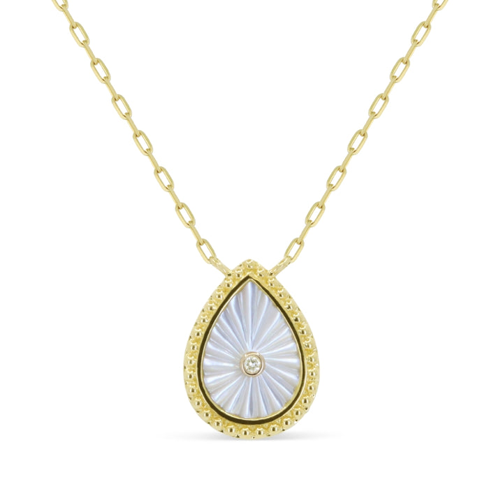 Madison L 14K Yellow Gold Mother of Pearl Necklace - style N2146MOPY