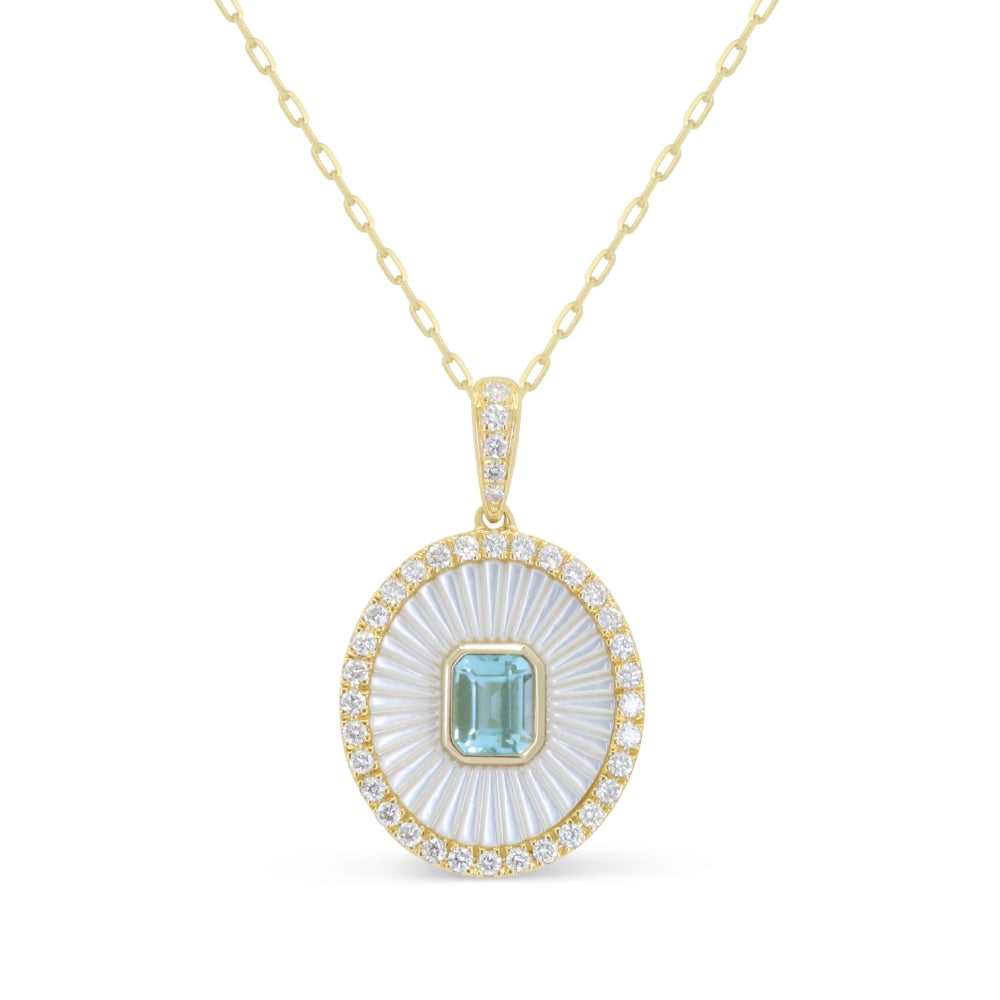 Madison L 14K Yellow Gold Mother of Pearl Pendant - style N2149MOPSWBTY