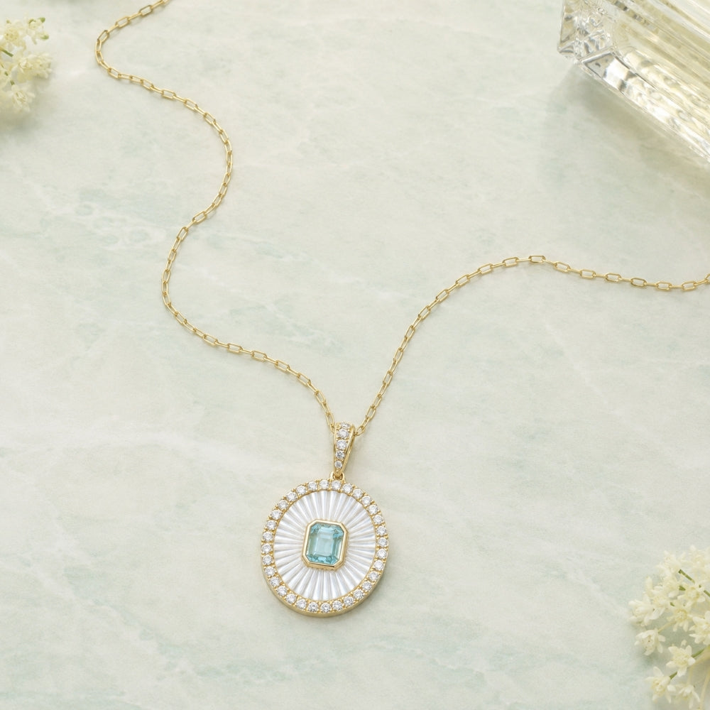 N2149 - 14K Yellow Gold Mother of Pearl Pendant