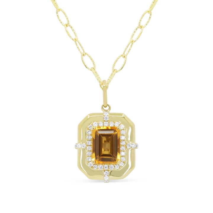 Madison L 14K Yellow Gold Citrine Necklace - style N2152CTY