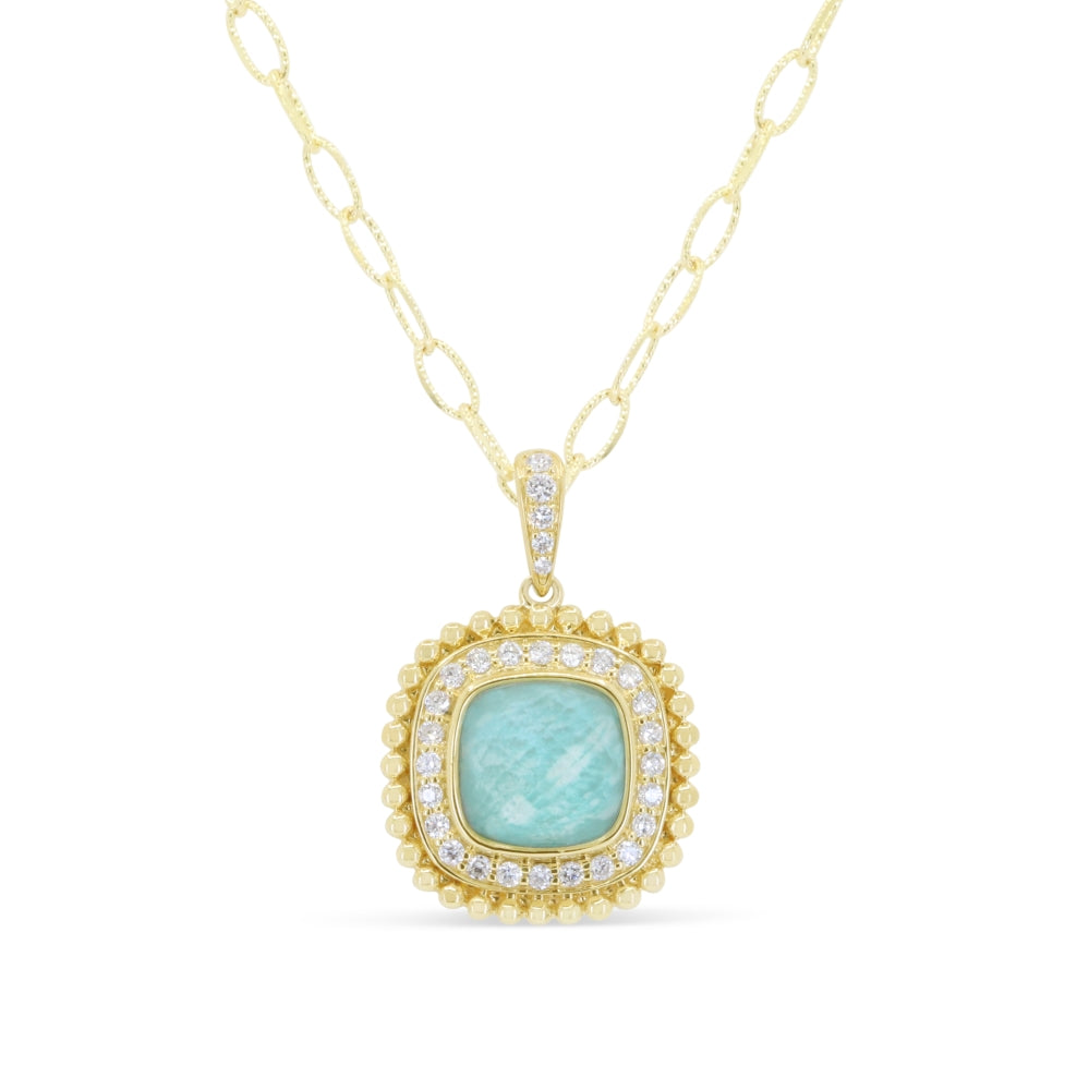Madison L 14K Yellow Gold Amazonite Pendant - style N2154AMZQUY