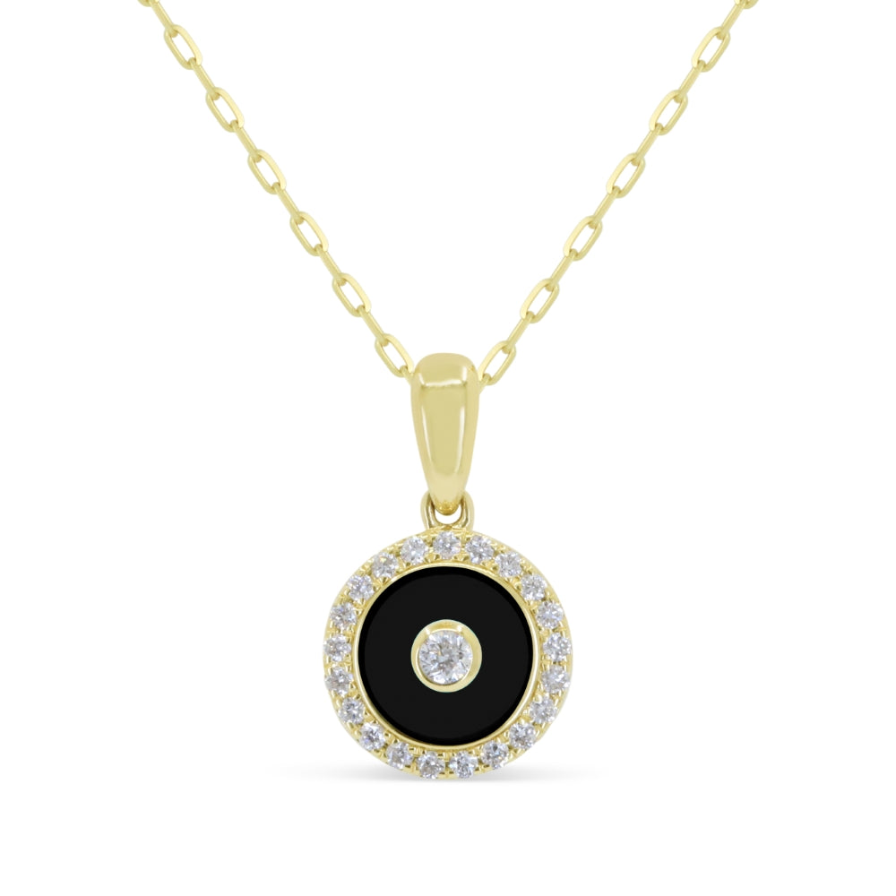 Madison L 14K Yellow Gold Black Onyx Pendant - style N2156BOY