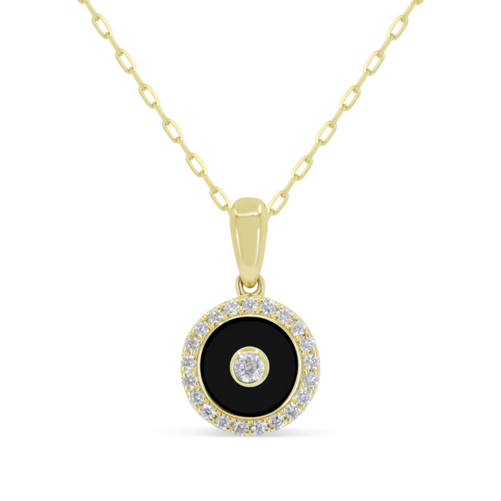 Madison L 14K Yellow Gold Black Onyx Pendant - style N2156BOY