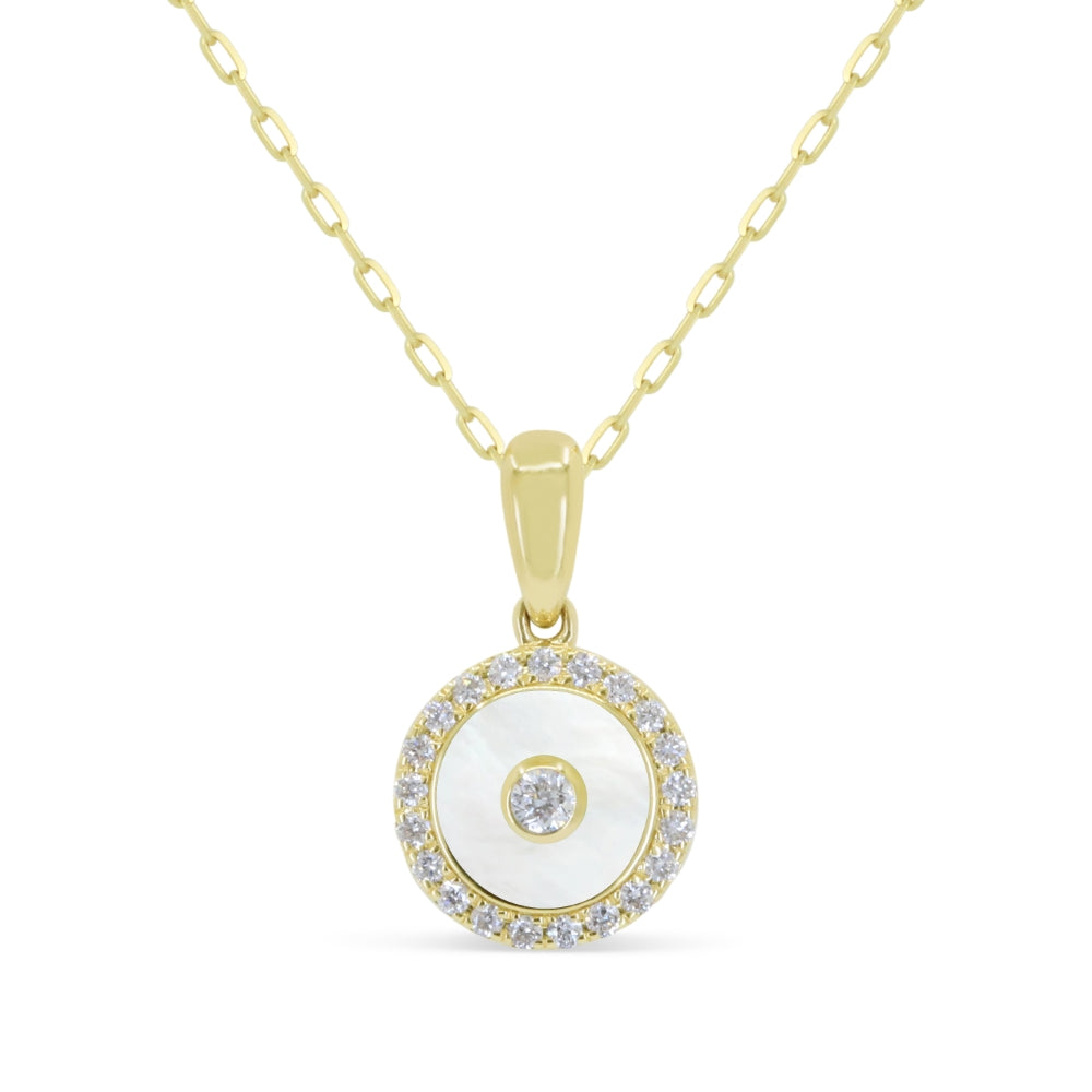 Madison L 14K Yellow Gold Mother of Pearl Pendant - style N2156MOPY