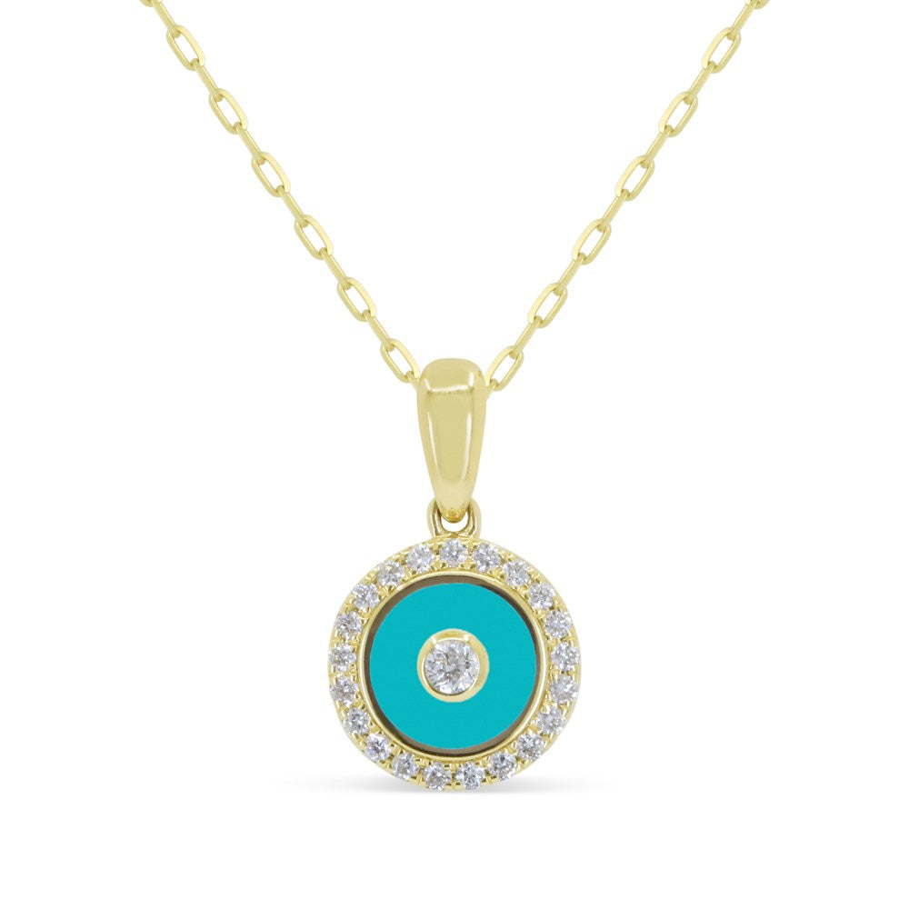 Madison L 14K Yellow Gold Turquoise Pendant - style N2156TQY