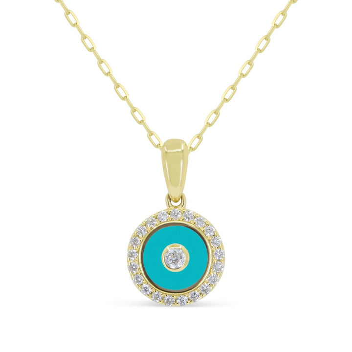 Madison L 14K Yellow Gold Turquoise Pendant - style N2156TQY