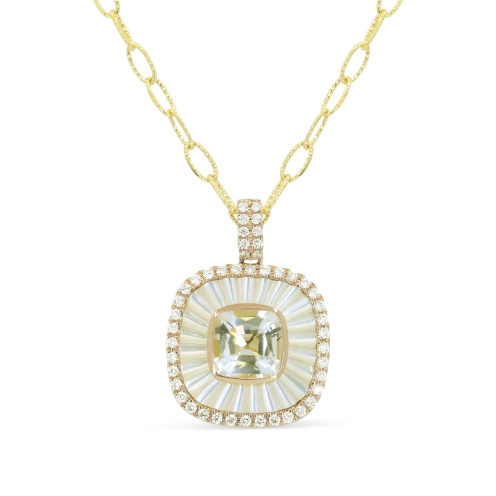 Madison L 14K Yellow Gold White Topaz Pendant - style N2157MOPWTY