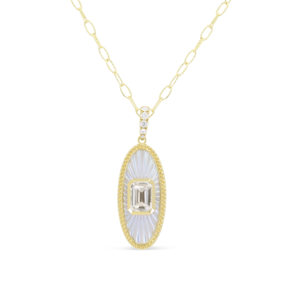Madison L 14K Yellow Gold White Topaz Pendant - style N2158MOPWTY