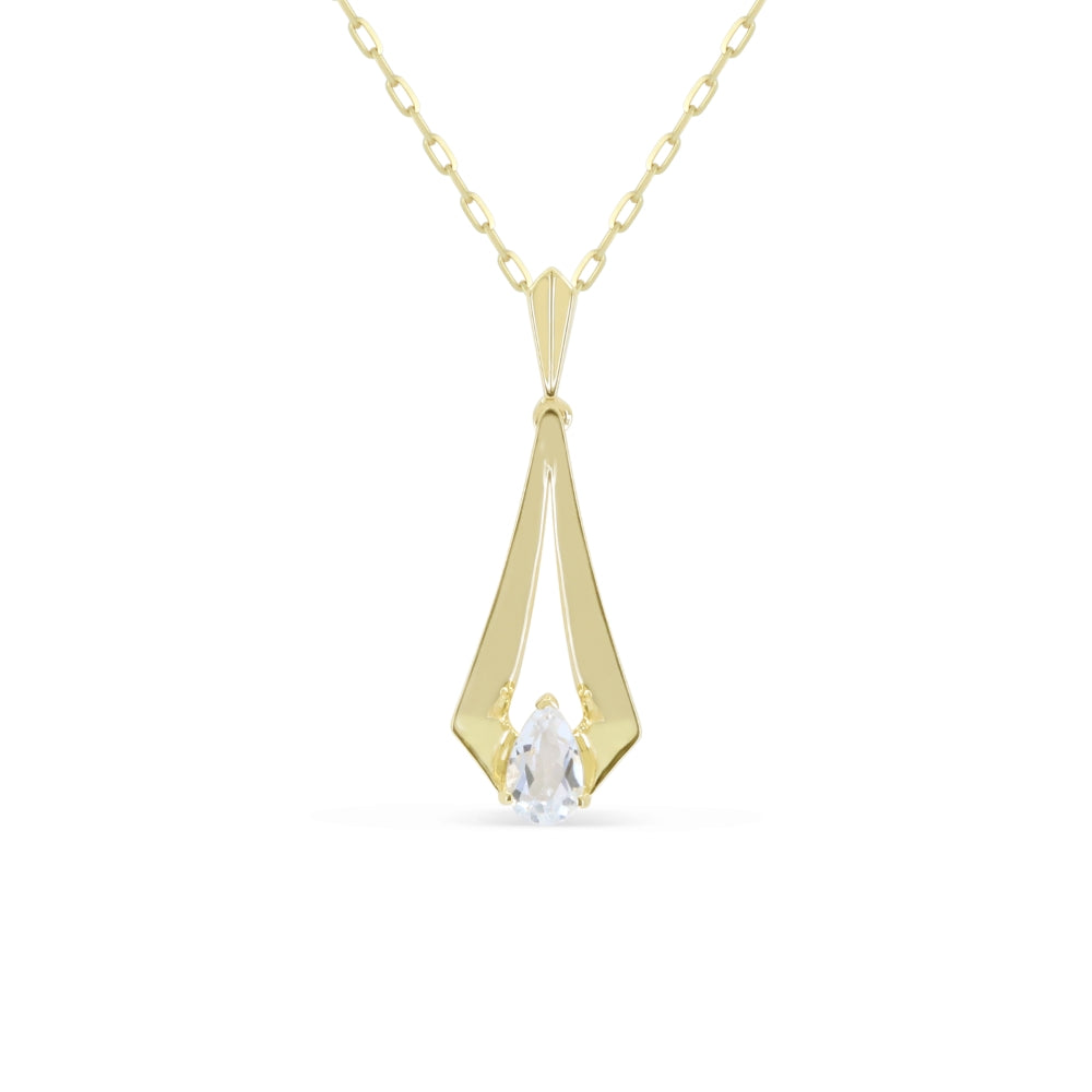 Madison L 14K Yellow Gold White Topaz Pendant - style N2175WTY