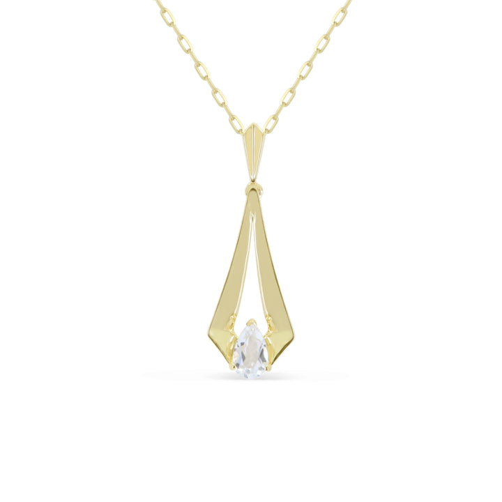 Madison L 14K Yellow Gold White Topaz Pendant - style N2175WTY