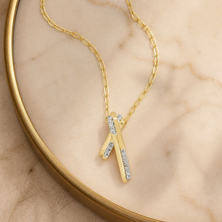 N2177 - 14K Yellow Gold Diamond Pendant