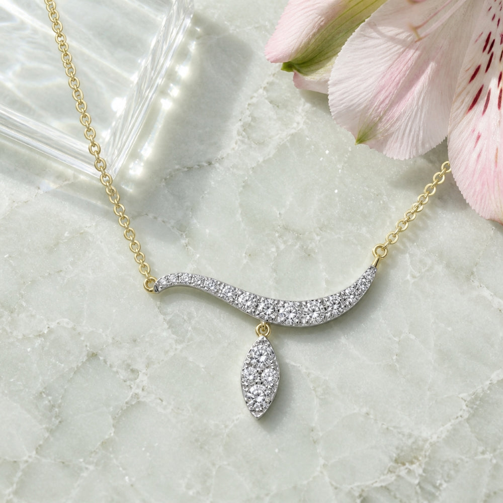 N2179 - 14K Yellow Gold Diamond Necklace