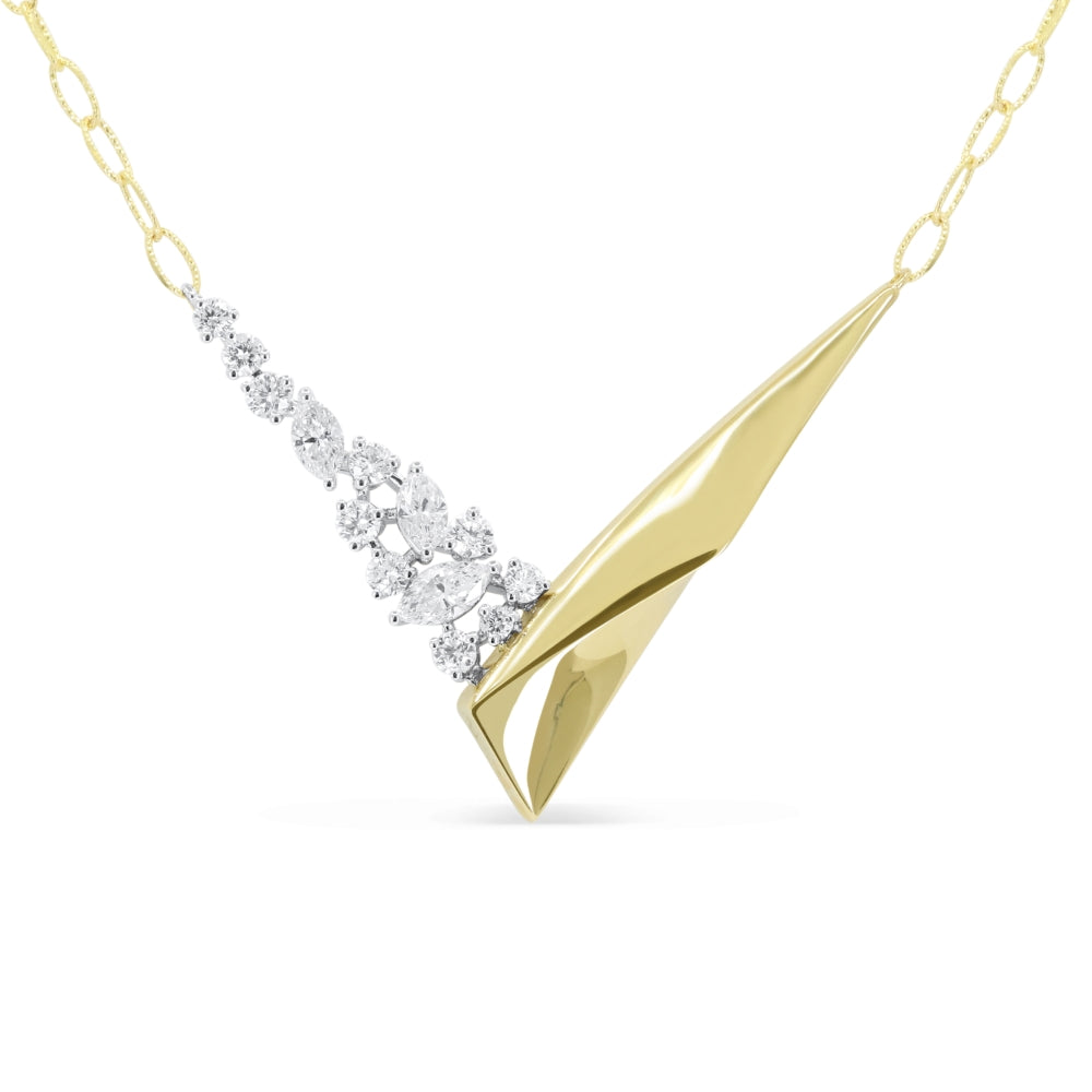 Madison L 14K Two Tone Gold Diamond Pendant - style N2183WY